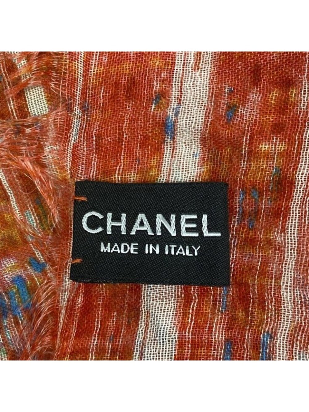 Chanel Shawl Purple Green Multi Cashmere Silk Scarf - Picture 2 of 6